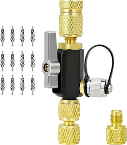 Outil de retrait de valve pneumatique en laiton pour climatisation, compatible 1/4" et 5/16" <span class=keywords><strong>Mega</strong></span> Flow, pour réfrigérant A2L, vide 20 microns - Product Image 2