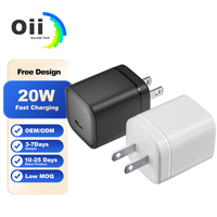 Pengisi Daya Cepat Tahan Api 20W PD Mini Tipe-C Populer, Adaptor Portabel Ringkas untuk Ponsel & Tablet