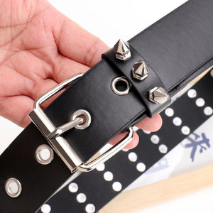<span class=keywords><strong>Ceinture</strong></span> en cuir cloutée style punk transfrontalier, unisexe, inspirée du hip-hop <span class=keywords><strong>et</strong></span> d'Instagram, polyvalente, pour tenue de travail <span class=keywords><strong>et</strong></span> subculture - Product Image 5