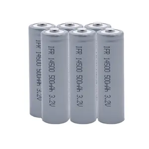 סין מפעל OEM AA LifePO4 תא 3.2V 500mAh IFR 14500 נטענת סוללה