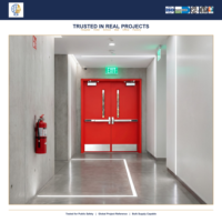 Porte d'urgence coupe-feu en acier avec barre de poussée, rouge, pour évacuation de centre commercial, vente en gros Chine