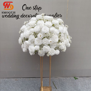 Bouquets de mariage blancs faits à la main de haute qualité et fleurs de Table pièces centrales de boule souple pour la célébration de la Saint-Valentin - Product Image 5