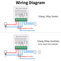 Module RF 433Mhz Bingoelec Mini, interrupteur sans fil intelligent, contrôleur électrique, télécommande murale pour allumer/éteindre les lampes LED
