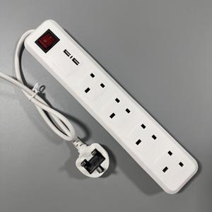 Anh 4 Cách Power Strip Với 2USB Và Chuyển Đổi Anh <span class=keywords><strong>13A</strong></span> Điện Power Strip 4 Outlet Anh Tiêu Chuẩn Mở Rộng Dây Ổ Cắm Với 2USB - Product Image 4