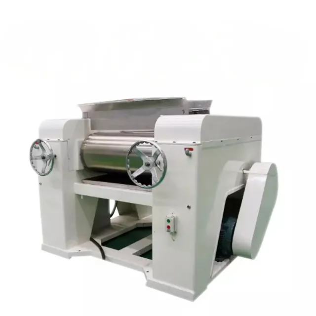 Máquina rectificadora de tres rodillos, pigmento de pintura de laboratorio, molino de tres rollos, máquina de fabricación de barras de jabón de lavandería