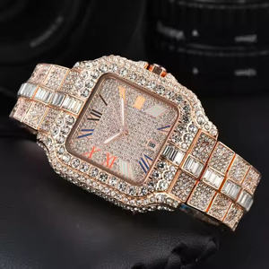 <b>Mens</b> Luxury Quartz Square Fashion Watch with Moissanite Diamond Accents Stainless Steel Case Sapphire Crystal - Product Image 6