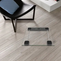 Balance corporelle électrique en stock du vendeur 200kg balance intelligente de grande capacité en verre trempé balance corporelle de salle de bain