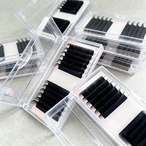 Extensions de cils individuels en cachemire noir mat, volume russe 0.03 0.05, pour marque privée, vente en gros - Product Image 2