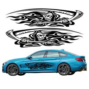 <span class=keywords><strong>Skull</strong></span> đồ họa xe dán vinyl bọc cửa xe đề can dán trang trí cho xe ô tô - Product Image 1