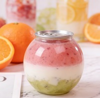 Prix avantageux – Mini-bocaux en plastique PET transparent de 200 ml de qualité alimentaire avec couvercles pour bonbons, jus et boissons