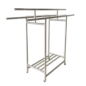 Perchero de metal resistente con ruedas Uso comercial y doméstico Altura ajustable y diseño a prueba de herrumbre Soportes y estantes de almacenamiento - Product Image 4