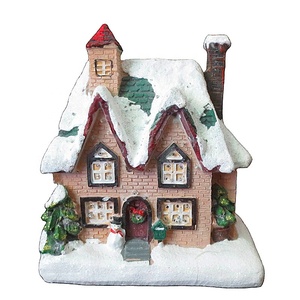 Stile europeo Micro paesaggio resina musica luminosa piccola casa decorazione della casa Desktop natale vestire ornamenti - Product Image 4