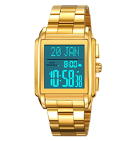 Jam Tangan Digital Muslim Azan Skmei 2405 Grosir Kustom, Jam Tangan Sport Pintar Warna Emas untuk Pria