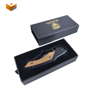 Boîte cadeau en papier kraft recyclable rigide avec tiroir coulissant, impression personnalisée du logo, pour couteau pliant, vente en gros
