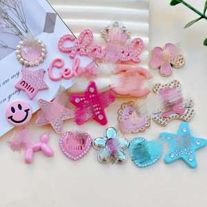 Breloques en acrylique Cœur et Étoile Rose Vif pour Bricolage, Décorations pour Ongles, Coques de Téléphone, <span class=keywords><strong>Crocs</strong></span>, Pinces à Cheveux, Accessoires Vestimentaires et Fournitures - Product Image 2