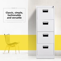 Armoire de classement de bureau moderne et minimaliste en acier, casier modulaire avec 4 tiroirs verrouillables, design discret, fonction de démontage