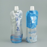 Sachet en aluminium de 500 ml pour eau hydrogénée, forme de bouteille d'eau minérale, bec verseur en plastique