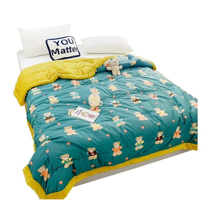 Nuovo personalizzato inverno trapunta ispessita morbido fagotto coperta in pile di visone biancheria da letto cucita 100% poliestere flanella trapunta per bambini