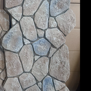 Panneau mural en pierre PU motif écaille de tortue 560*1200mm, dalle en forme de champignon, finition mate PU, panneau mural en pierre marbrée - Product Image 1