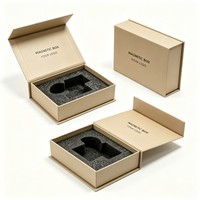 Boîte en papier rigide personnalisée recyclable avec fermeture magnétique à rabat, insert en mousse EPE EVA, emballage de luxe pour montre, flacon de parfum
