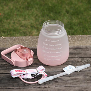 Vaso de Plástico Deportivo con Correa para el Hombro, Color Degradado, Estilo Moderno, Vaso Grande con Asa, Vaso Pequeño con Asa y Diseño de Color en Aerosol - Product Image 4