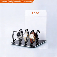 Support de Présentation de Montres en Acrylique Premium à 14 Emplacements, Organisateur de Bureau Personnalisé, Présentoir Noir pour Montres, Support Courbé en C