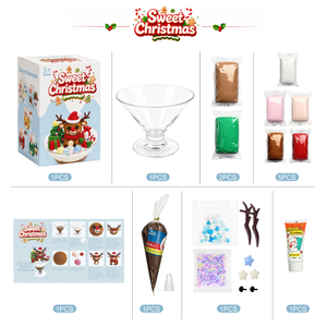 Kit d'artisanat en argile à séchage à l'air libre avec rennes de Noël, accessoires de colle crème, ensemble de modélisation de gobelets à dessert DIY pour enfants OEM ODM - Product Image 2