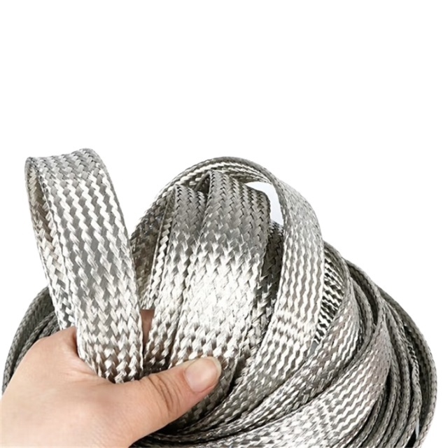 Custom Flexible Tinned Copper Braided Cable Sleeve Shielded Network Tube Metal Wire Harness Protective Sleeve Signal shielded