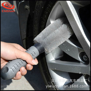 Car <b>Wheel</b> Hub <b>Cleaning</b> <b>Brush</b> Gray PVC Durable For Deep <b>Cleaning</b> Auto Rim Maintenance - Product Image 3