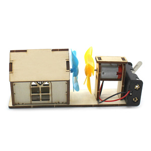 Kit de modèle de maison à énergie éolienne en bois, expérience scientifique éducative, jouet STEM pour enfants de 7 à 9 ans, alimenté par batterie, assemblage manuel - Product Image 4
