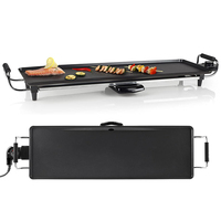 Barbecue électrique 2 en 1, Grill d'intérieur multifonctionnel sans fumée Teppanyaki/Shabu Shabu Pot