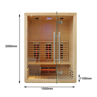 Sauna Infrarroja de Espectro Completo SS-300R, Tecnología de Calefacción Avanzada, Madera de Pino y Hemlock, para Sala de Estar, Dormitorio, Villa, Parque, Panel de Control, Vapor