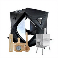 Set Sauna portabel kustom-termometer Sauna opsional & tenda Sauna & tenda Sauna & kompor tenda Sauna tersedia grosir