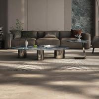 Table basse moderne pour salon, en marbre artificiel et structure métallique, style minimaliste italien, table décorative pour la maison ou le bureau