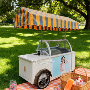 Remolque KR Refrigerado para Exteriores, Carrito Móvil para Helados y Comida Rápida, con Toldo, Resistente a la Oxidación, Metálico, 4 Ruedas, Suave - Product Image 5