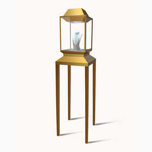<span class=keywords><strong>Vitrine</strong></span> de présentation de bijoux Sundo Luxury Metal Gold Antique, rotative, avec éclairage LED, anti-poussière, écologique, étanche, pour la vente au détail - Product Image 1