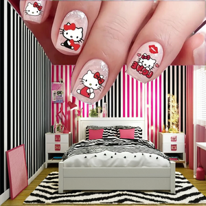 Plantilla de estampado de <span class=keywords><strong>uñas</strong></span> de metal estilo japonés <span class=keywords><strong>Hello</strong></span> <span class=keywords><strong>Kitty</strong></span> con diseño DIY no tóxico2 - Product Image 2