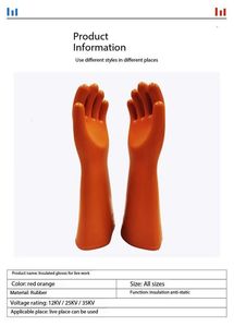 <span class=keywords><strong>Guantes</strong></span> de Seguridad de Neopreno de 35kv para Aislamiento Eléctrico y Protección Dieléctrica, para Trabajos Generales con Corriente - Product Image 6
