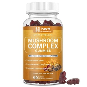 OEM/ODM Private Label Mushroom <b>Gummies</b>,Organic Mushroom <b>Gummies</b> with Reishi <b>Cordyceps</b> Lion's Mane Mushroom Herbal - Product Image 1