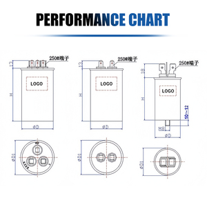 ตัวเก็บประจุ CBB65 30UF 40UF 45UF 50UF 450V แบบสอง+สี่ขา ราคาสต็อกสำหรับตัวเก็บประจุหัวคอมเพรสเซอร์ - Product Image 6