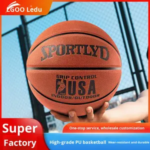 Ballon de basket-ball personnalisé avec logo SPORTLYD, revêtement en PU résistant à l'usure, norme internationale n° 7 et n° 5, pour adultes et enfants, vente en gros - Product Image 5
