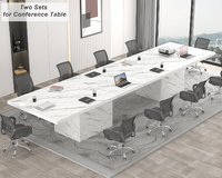 Table à manger rectangulaire moderne de luxe Runwood, plateau en marbre blanc clair, plusieurs tailles, pour la cuisine, meubles de maison