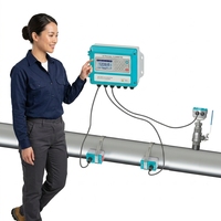 Smart Digital Handheld Ultrasonic Water Flow Meter Portable Non-contact Measuring Device with Data Logger for HVAC System