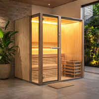 Cabine de sauna intérieure en hemlock naturel, taille personnalisée, sauna à vapeur sèche pour sous-sol résidentiel et salle de spa