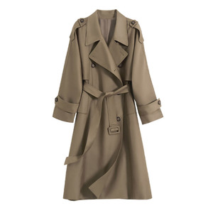 Cappotto Trench Doppiopetto di Media Lunghezza Personalizzato Jancoco, Elegante <span class=keywords><strong>Soprabito</strong></span> con Cintura per <span class=keywords><strong>Donna</strong></span>, <span class=keywords><strong>Primavera</strong></span>-Autunno - Product Image 1