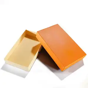 Modisch handgefertigt individuell gestaltetes LOGO orangefarben große Größe Karton Schublade Geschenk Lederband-Schachteln