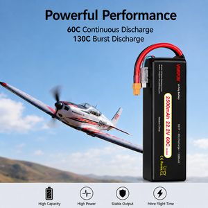 Baterai LiPo Drone Hard Shell Safe 2500mAh 22.2V 60C Tegangan Tinggi Pasokan Pabrik untuk Drone RC FPV Konektor Kustom - Product Image 4