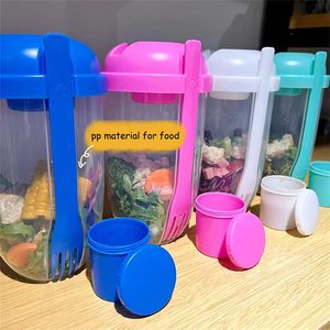 1000ml Salad Meal <span class=keywords><strong>Shaker</strong></span> Cup Conteneur à emporter de légumes frais Keep Fit Salad Cup avec fourchette et porte-vinaigrette - Product Image 2