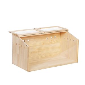 Gabbia per Criceti Pieghevole Grande in Stile Legno Sostenibile con Finestra in Acrilico, Tetto Apribile e Impermeabile per Piccoli Rettili - Product Image 6