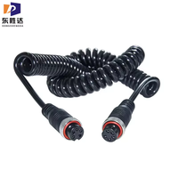 GX16 GX12 Câble à ressort TPU PUR Bobine Câble Connecteur Fil Rallonge Rétractable 3 4 5 6 Pin signal Câble